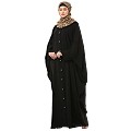 Front open Kaftan with fashionable buttons- Black